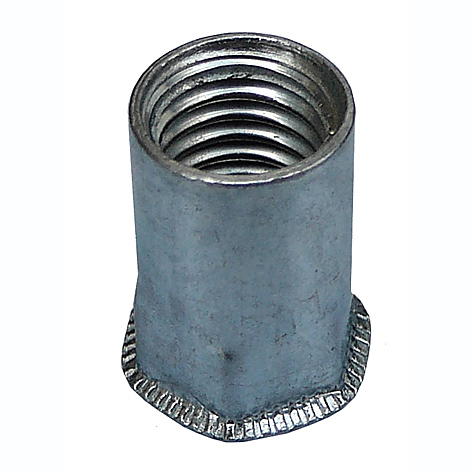 Riveting nuts M 8 A2 3,0-5,5 1/2 open hexagonal insert with reduced head